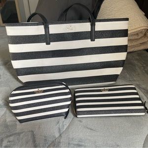 Authentic ♠️ Kate Spade ♠️ tote, wallet and cosmetic bag set